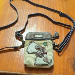 Chala Brown and Tan Dog Crossbody Bag